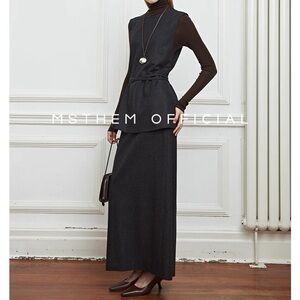 Italian VBC Wool Maxi Skirt Premium Vitale Barberis Canonico Fab size M